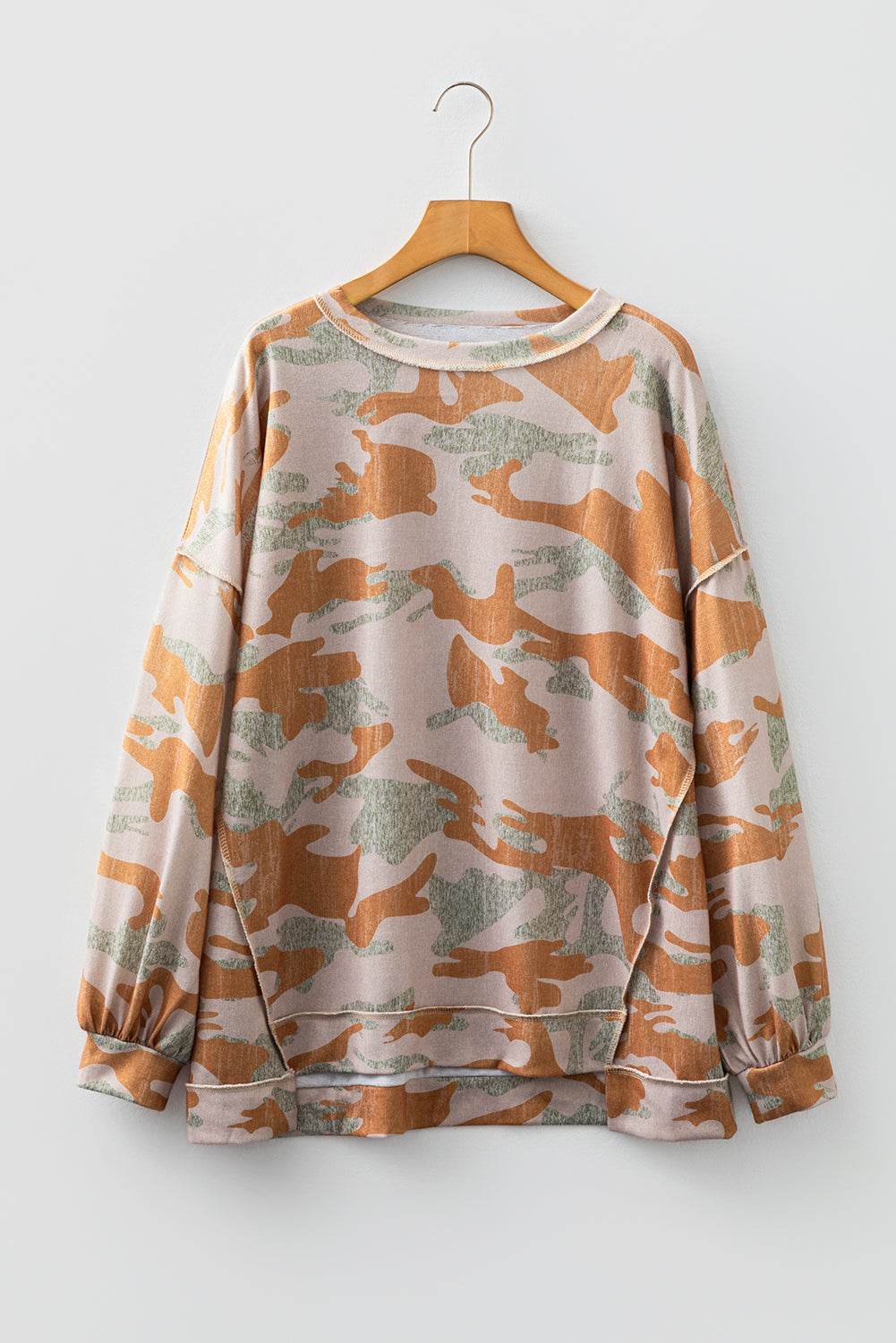 Retro Camouflage Print Sweatshirt