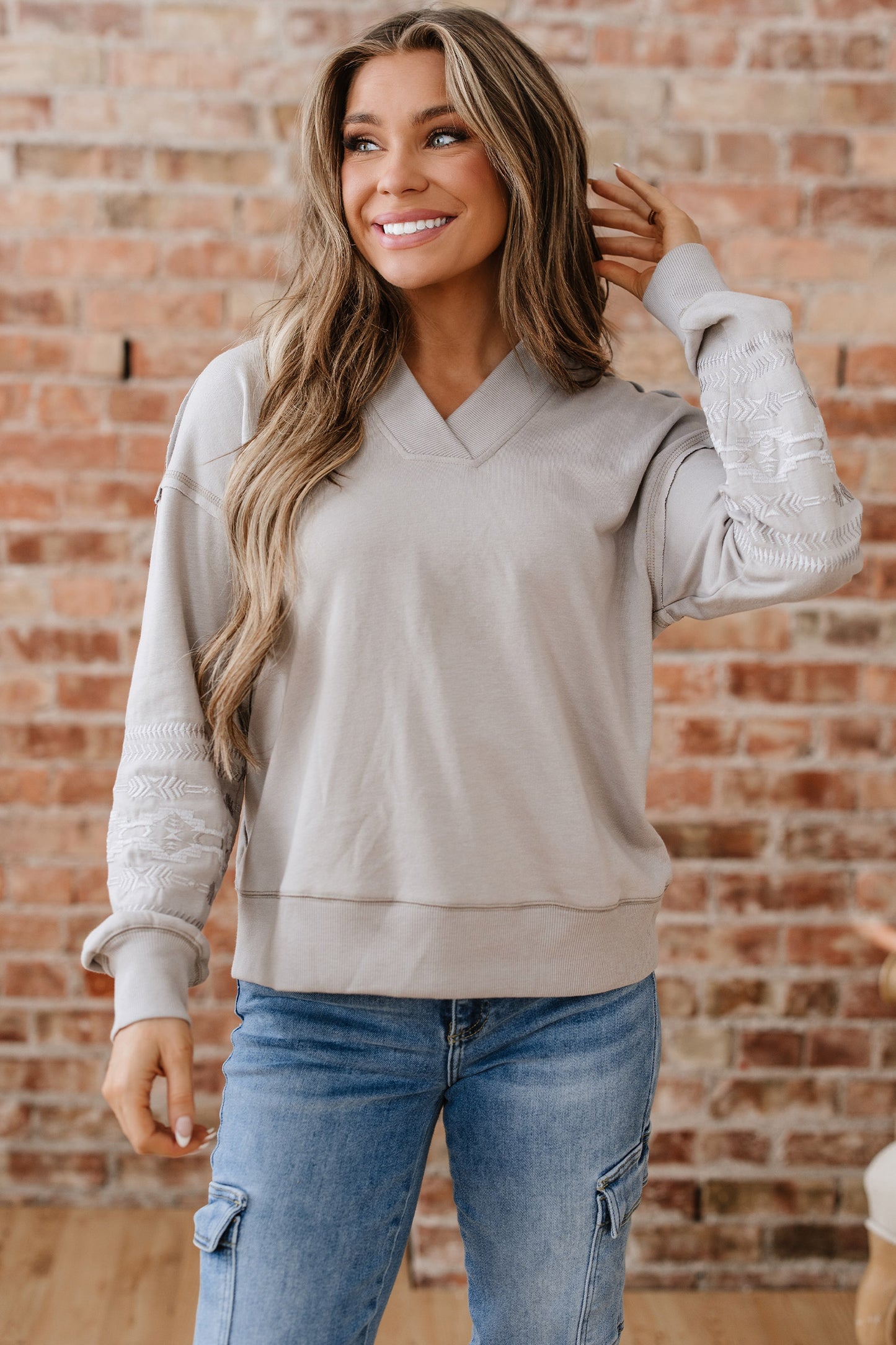 V Neck Sweatshirt