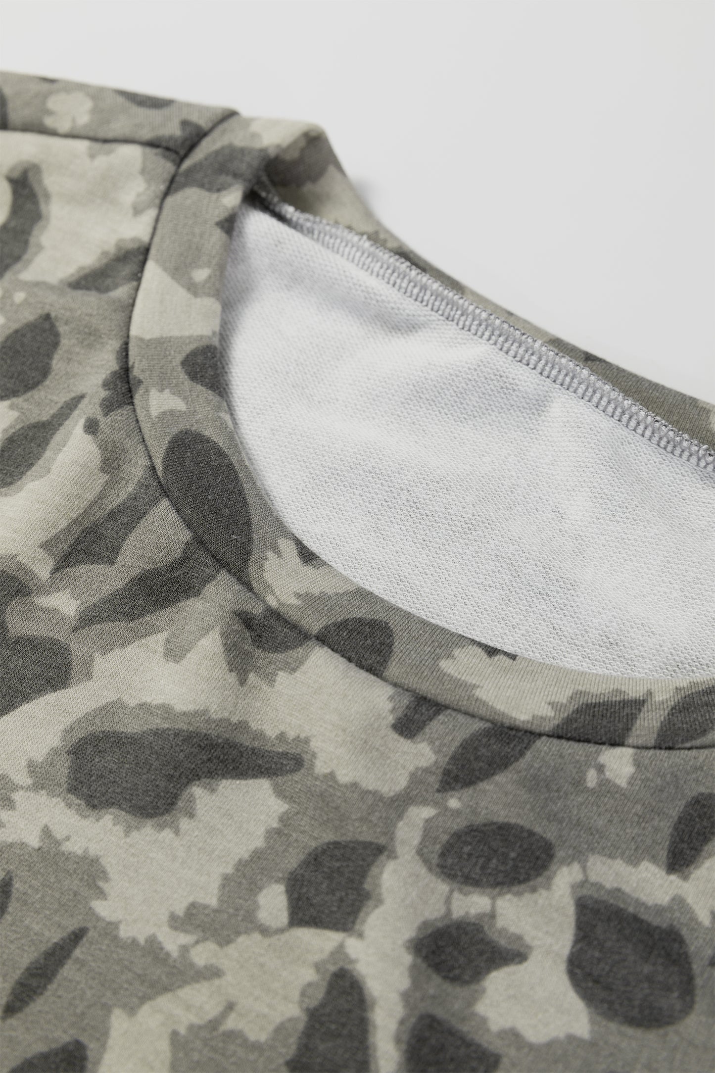 Leopard Print Pullover Drawstring Loose Pant Set