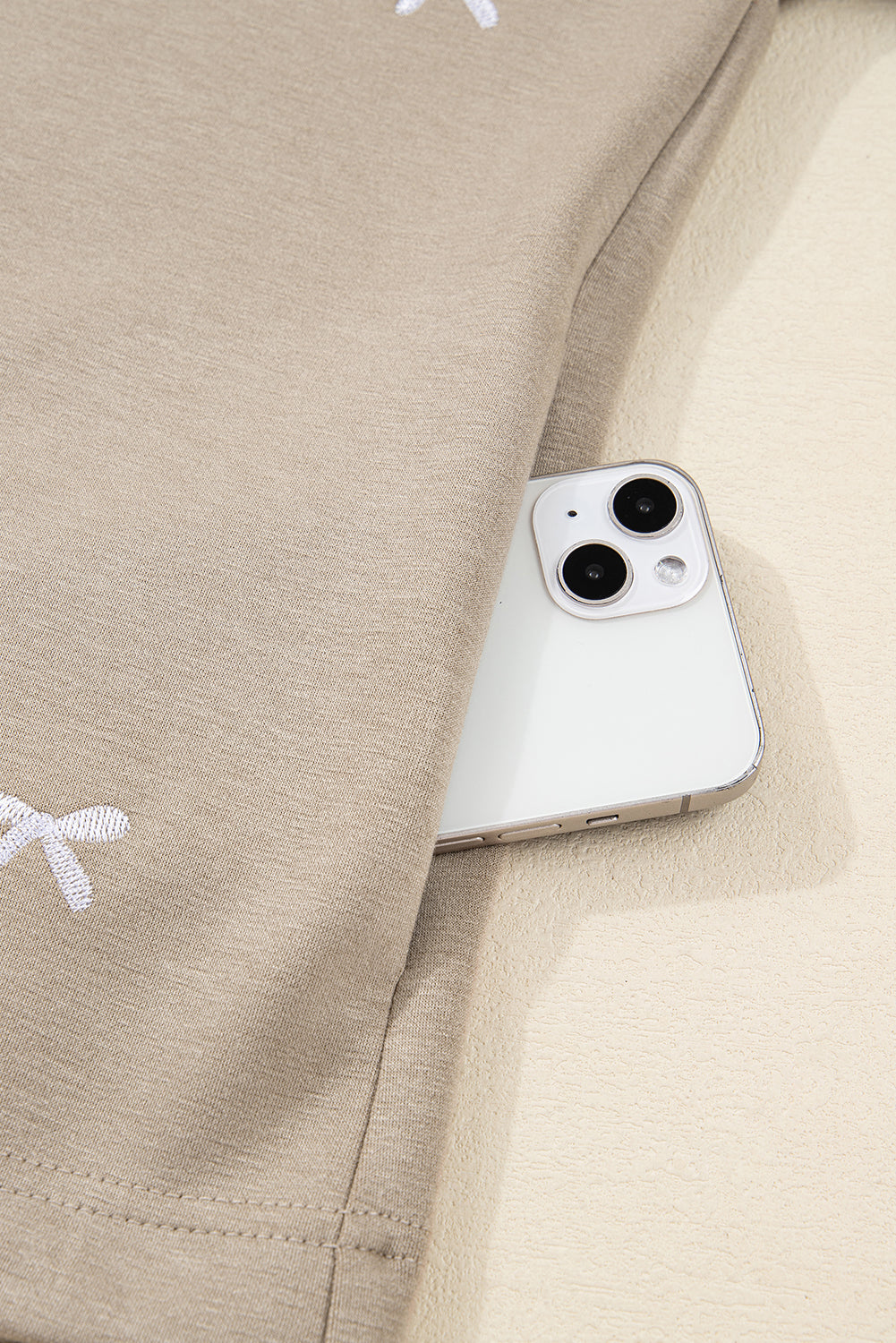 Bow Embroidered Zip Up Jacket Hoodie