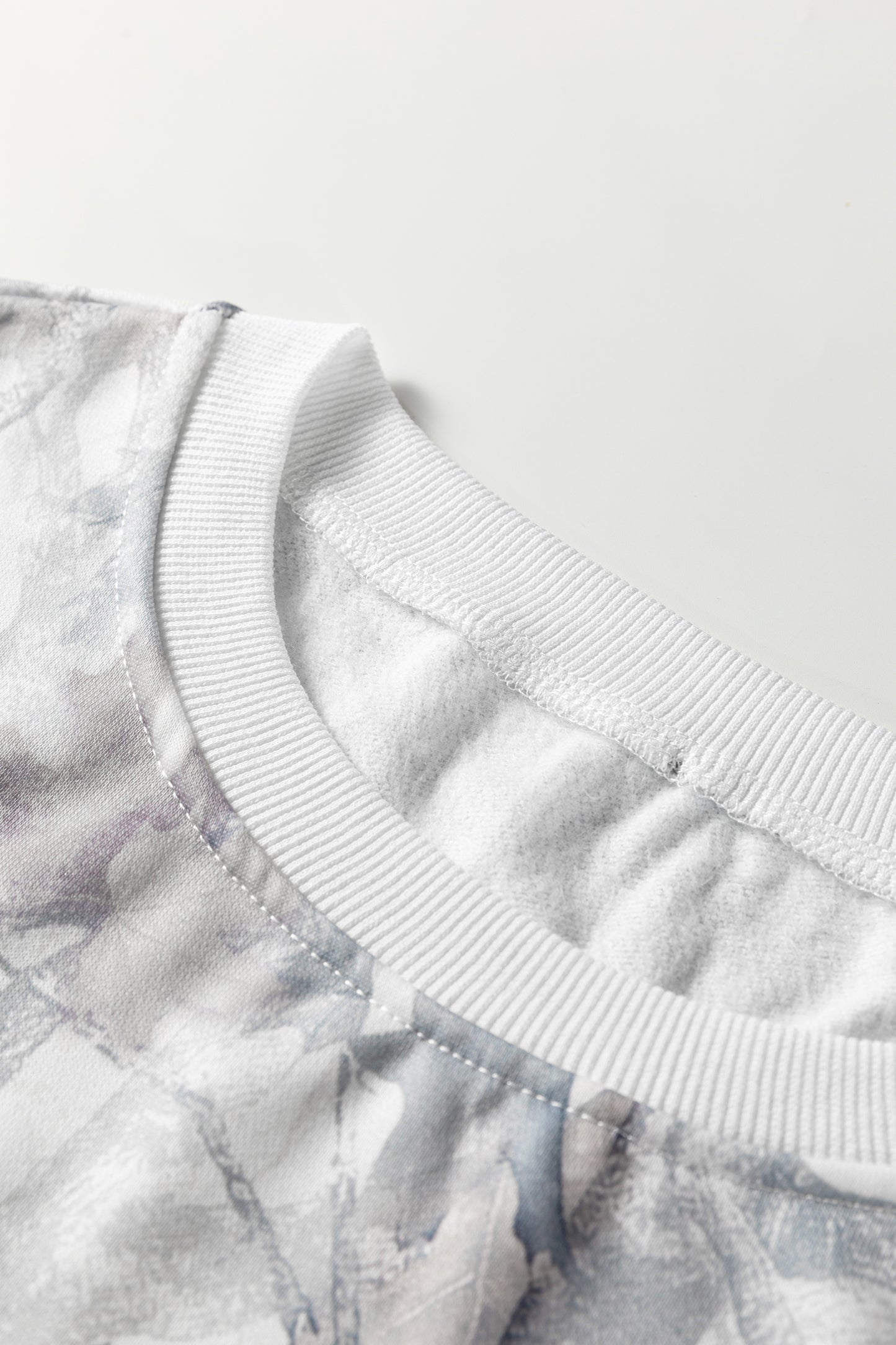 Camo Print Baggy Pullover Drawstring Shorts Set