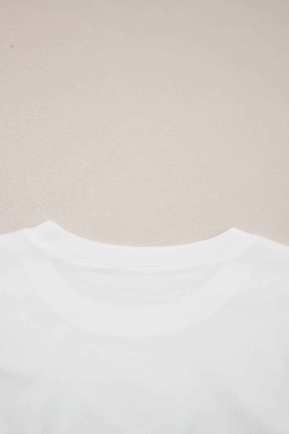 White Rhinestone Bow Embellished Round Neck Tee