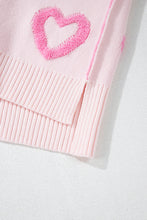 Load image into Gallery viewer, Pink Heart Shape Bubble Sleeve Baggy Sweater
