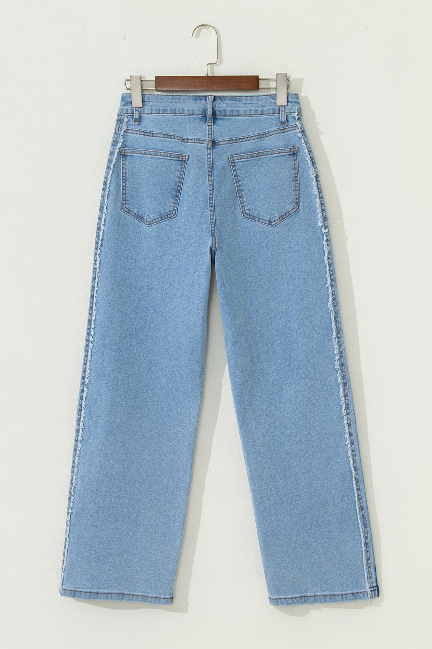 Stripe Frayed Side Panel Jeans