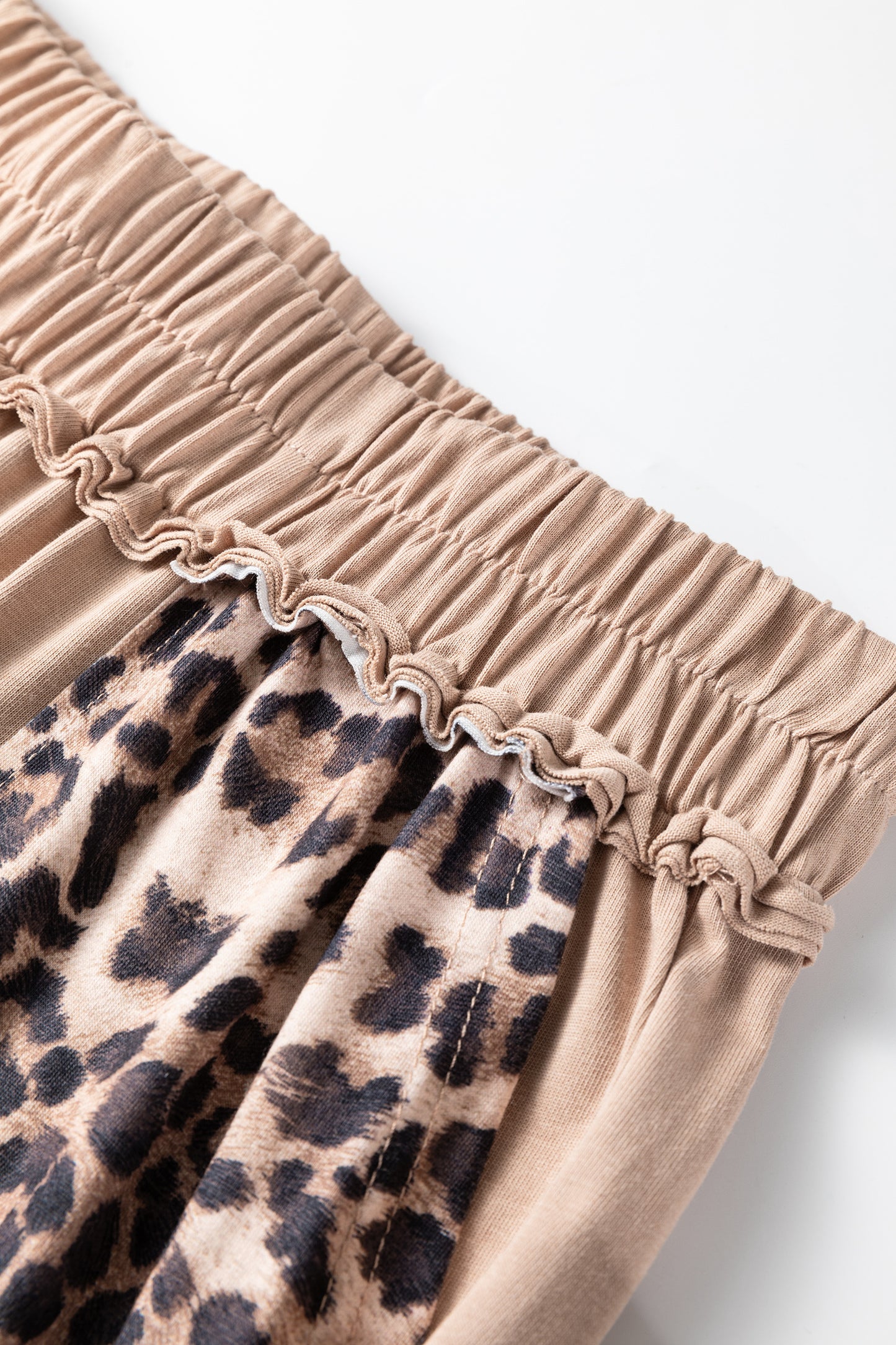 Leopard Patchwork Wide Leg Pants