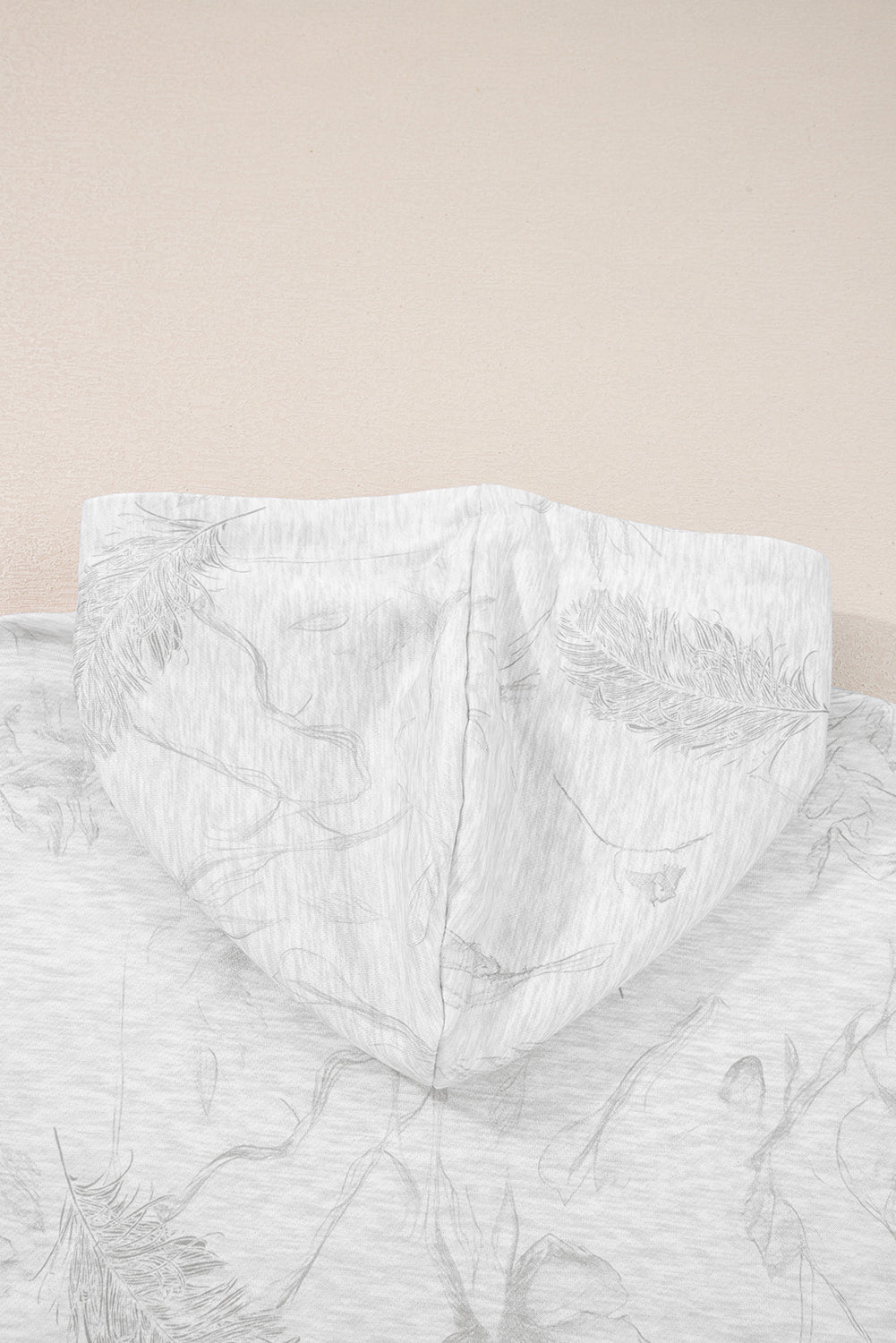 Abstract Print Loose Drop Sleeve Hoodie Elastic Waistband 2pcs Pant Set