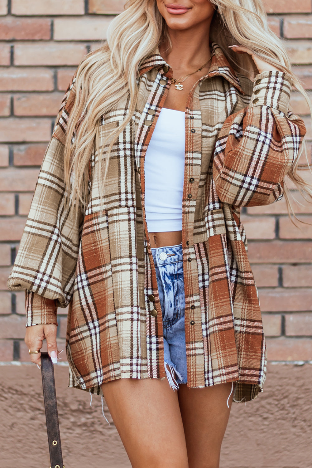 Khaki Plaid Patchwork