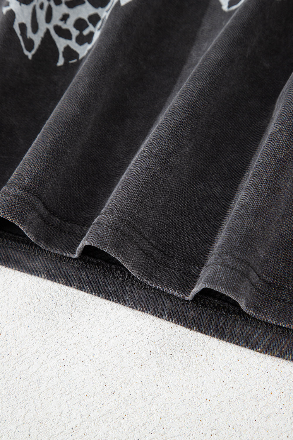 Vintage Cheetah Printed Mineral Wash Graphic Tee