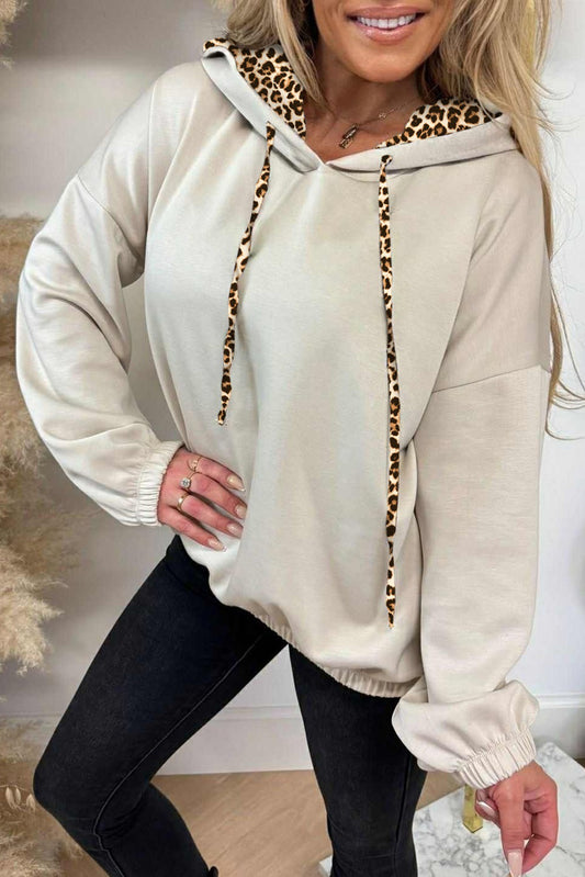 Leopard Drawstring Hoodie
