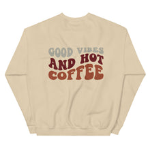 Load image into Gallery viewer, Crewneck | But First Coffee | Good Vibes And Hot Coffee
