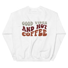 Load image into Gallery viewer, Crewneck | But First Coffee | Good Vibes And Hot Coffee
