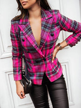 Load image into Gallery viewer, Plaid Blazer Top

