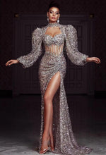 Load image into Gallery viewer, Stunning Sequin Puff Sleeve Dress
