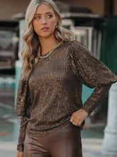 Load image into Gallery viewer, Brown Elegant Sequined Top
