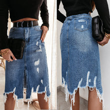 Load image into Gallery viewer, Casual Denim Front Split Skirt
