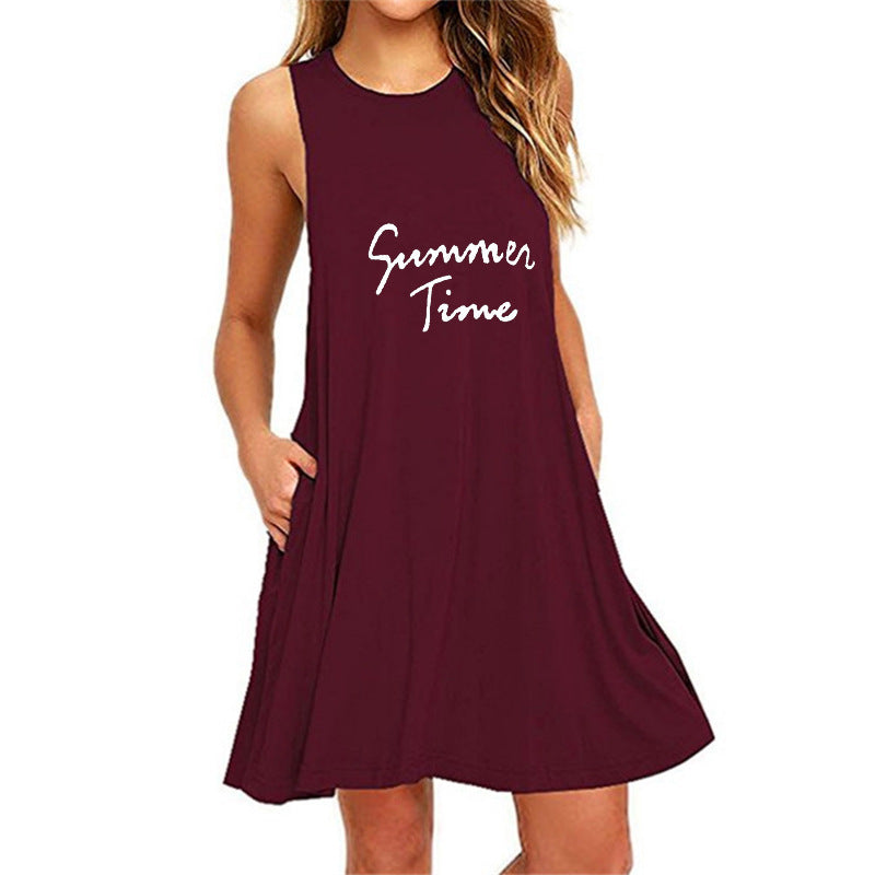 Summer Time Print Sleeveless Dress