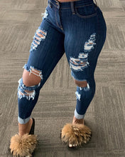 Load image into Gallery viewer, Ripped Denim Jeans
