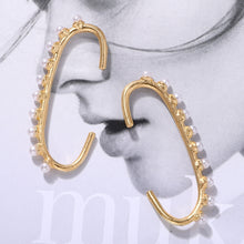 Load image into Gallery viewer, Pearl C-Shaped Earrings
