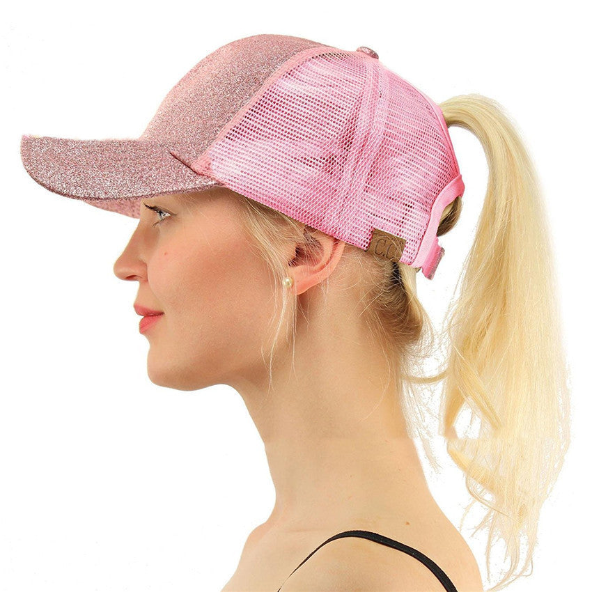 Glitter Ponytail Hat