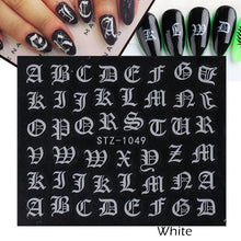 Load image into Gallery viewer, Personality Python Dark Letter Transfer Nail Sticker
