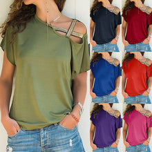 Load image into Gallery viewer, Criss Cross Off Shoulder Solid Top

