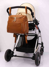 Load image into Gallery viewer, PU Leather Four-Piece Diaper Bag
