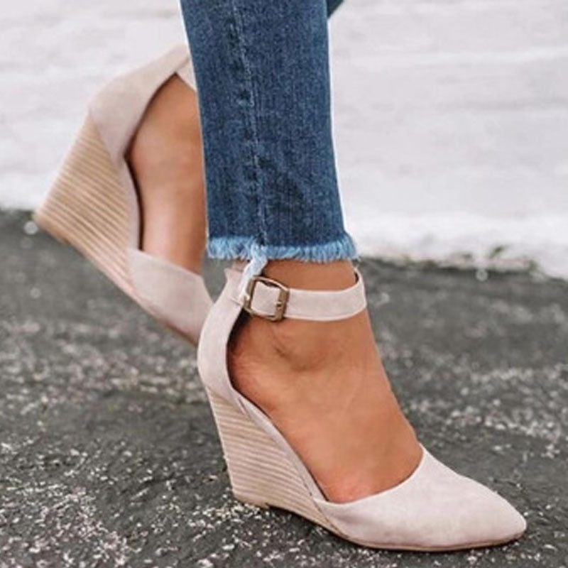 Buckle Wedge Shoes