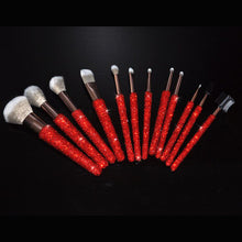 Load image into Gallery viewer, Diamond-Studded Makeup Brush Set Of 12
