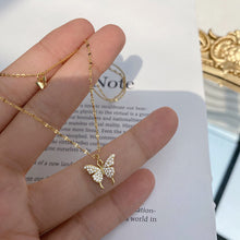 Load image into Gallery viewer, Diamond Butterfly Double-Layer Necklace
