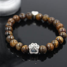 Load image into Gallery viewer, Natural Stone Dog Paw Bracelet
