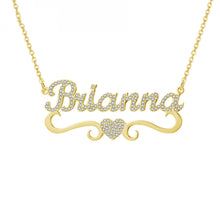 Load image into Gallery viewer, Personalized Heart Iced Out Name Necklace
