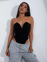 Load image into Gallery viewer, Black V-Chest One Piece Top
