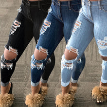 Load image into Gallery viewer, Ripped Denim Jeans
