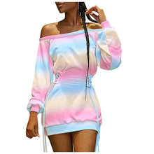 Load image into Gallery viewer, Off Shoulder Long Sleeve Mini Dress
