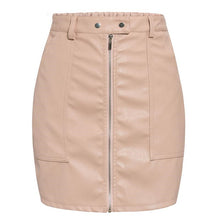 Load image into Gallery viewer, Solid Color Short Leather Skirt
