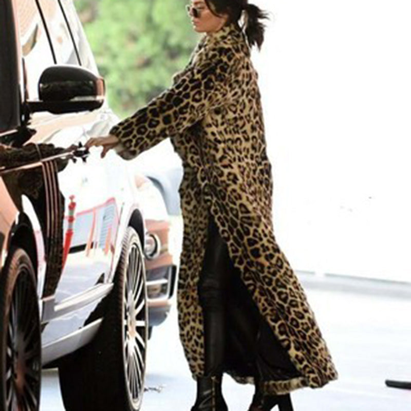 Super Long Fur Leopard Jacket