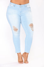 Load image into Gallery viewer, High Waist Ripped Jeans
