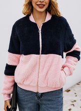 Load image into Gallery viewer, Black &amp; Pink Zip Up Sweater
