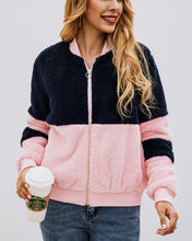 Load image into Gallery viewer, Black &amp; Pink Zip Up Sweater
