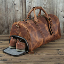 Load image into Gallery viewer, Cowhide Leather Travel Bag
