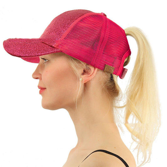 Glitter Ponytail Hat