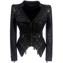 Load image into Gallery viewer, Slim Fit Tuxedo Mid Length Leather Jacket
