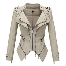 Load image into Gallery viewer, Slim Fit Tuxedo Mid Length Leather Jacket
