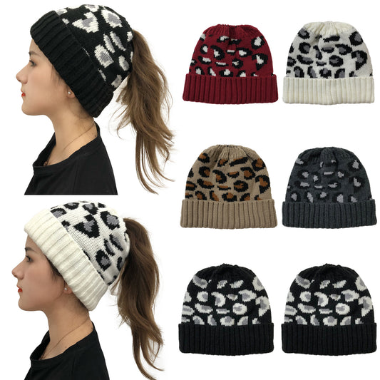 Ponytail Leopard Hat