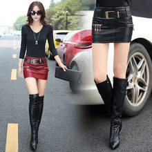 Load image into Gallery viewer, Fashion PU Leather Short Skirt
