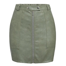 Load image into Gallery viewer, Solid Color Short Leather Skirt
