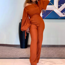 Load image into Gallery viewer, Puff Sleeves Off The Shoulder Pants Jumpsuit
