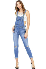 Load image into Gallery viewer, Ripped Denim Overalls
