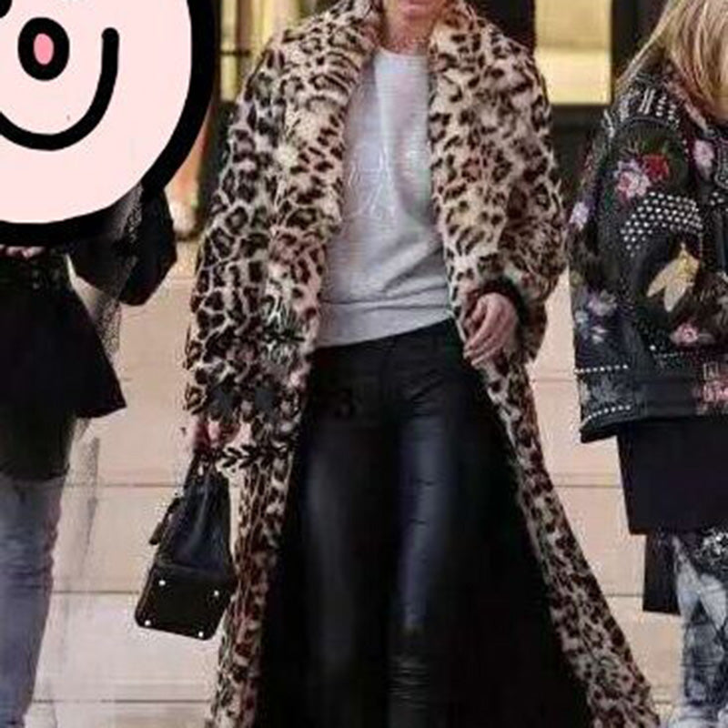 Super Long Fur Leopard Jacket