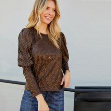 Load image into Gallery viewer, Brown Elegant Sequined Top
